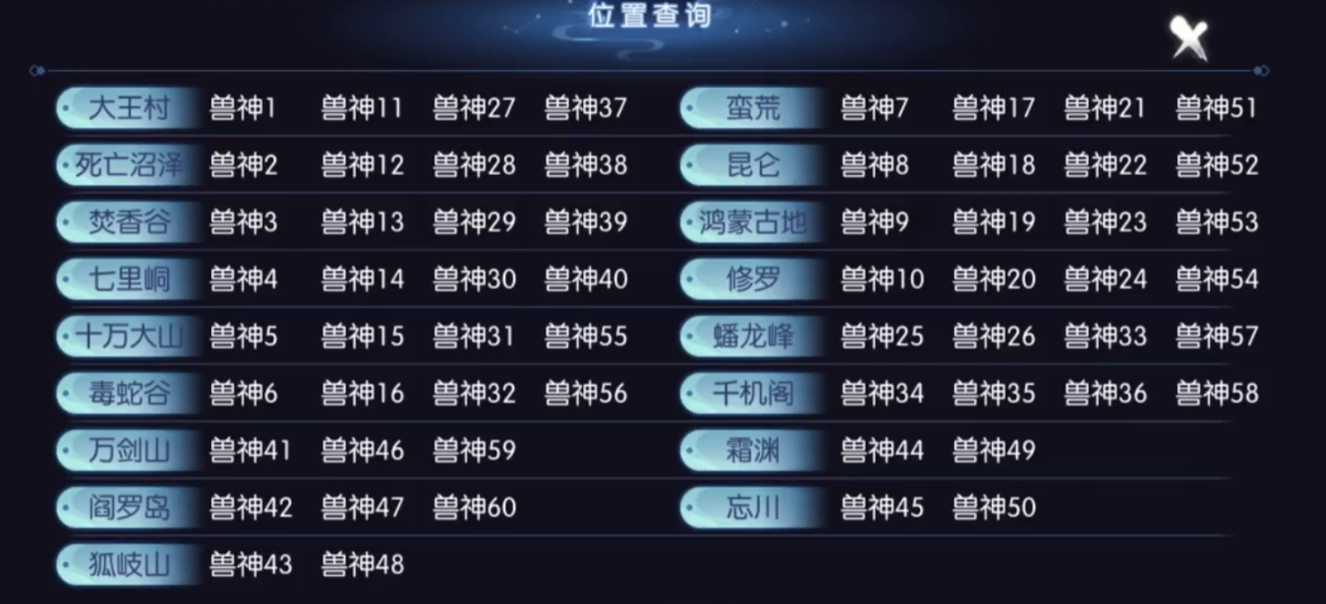 诛仙手游兽神4位置攻略 快速找到兽神4攻略