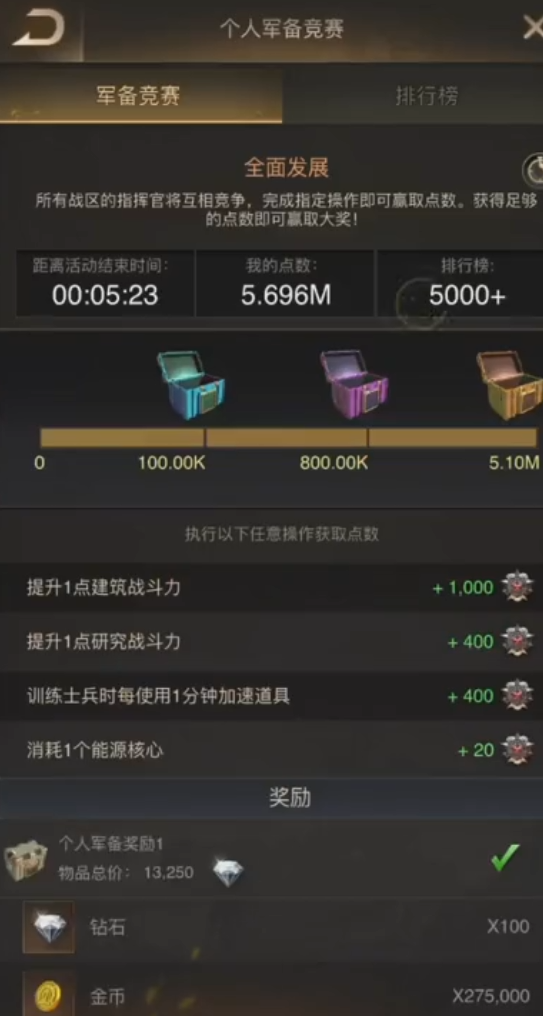 守望黎明个人军备竞赛如何刷分